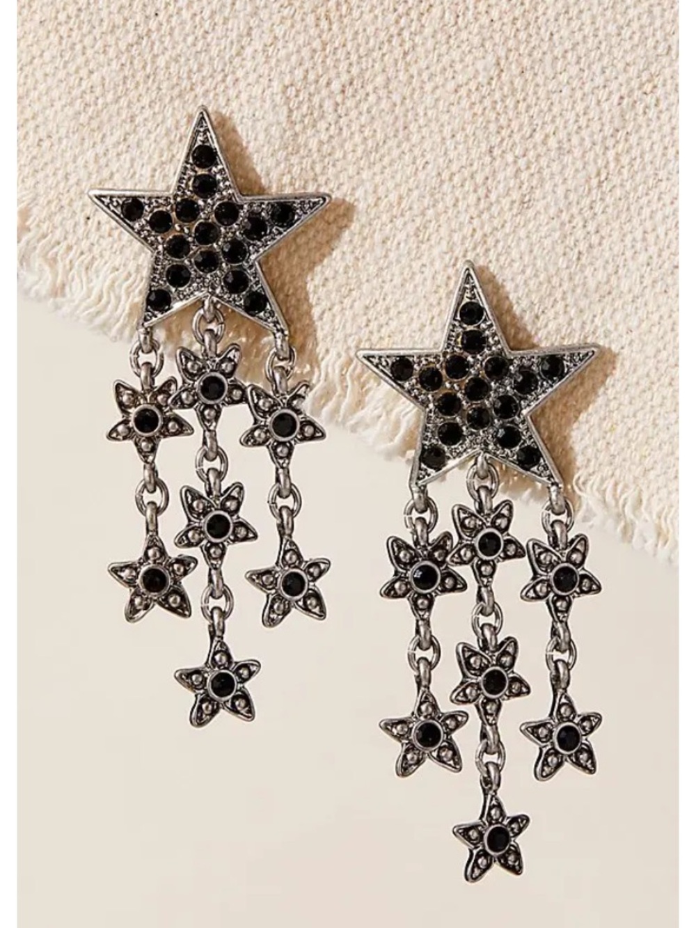 NWT Free People Phoenix Star Dangle Earrings Silver